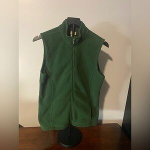 LL Bean Hunter Green Fleece Full-Zip Vest Women’s Medium